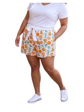 Disney Vault 50 White Orange Bird Epcot & Fruit Print Lightweight Shorts Size 3X